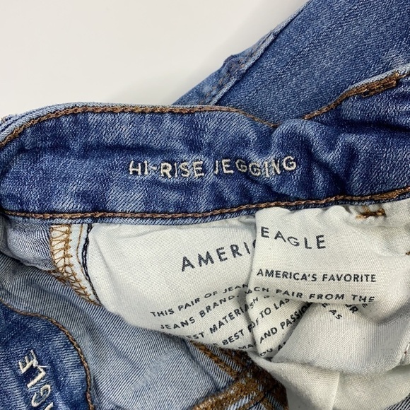 American Eagle Next Level Stretch Hi-Rise Distressed Jegging 6 Long - Picture 12 of 14
